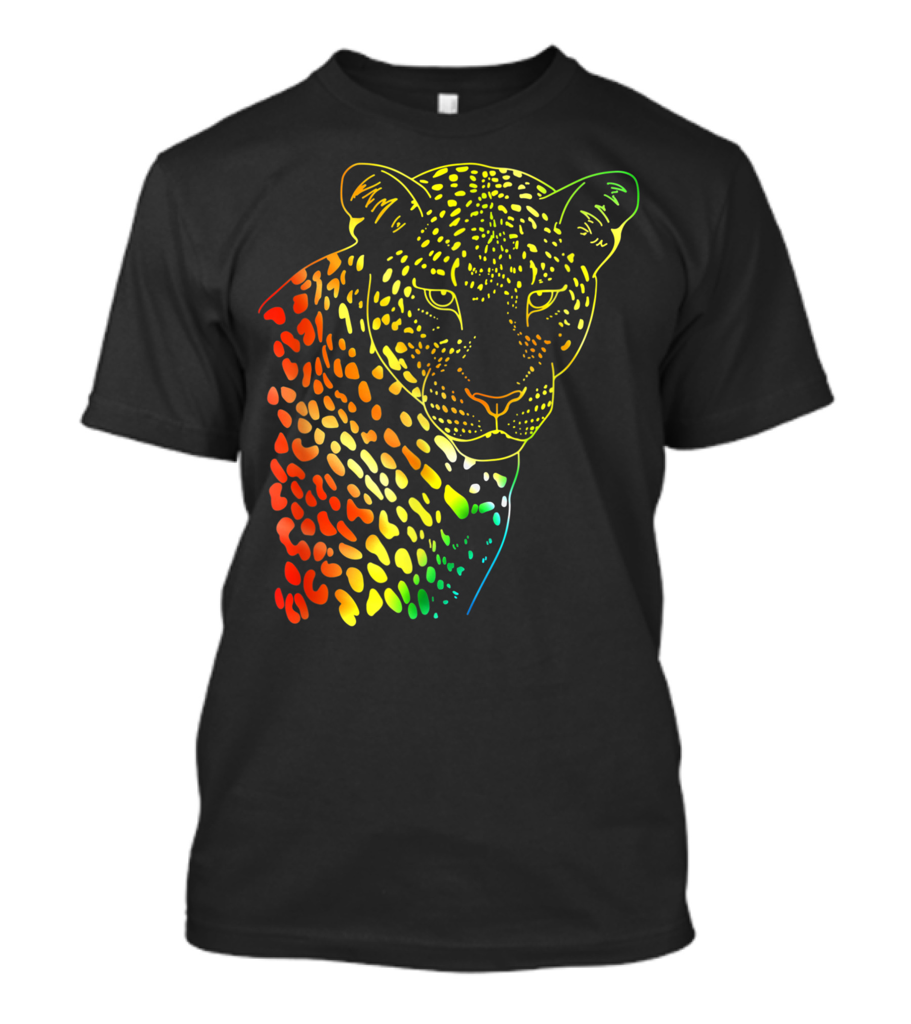 Jaguar Rainbow Tie Dye Hippie Animal T-Shirt