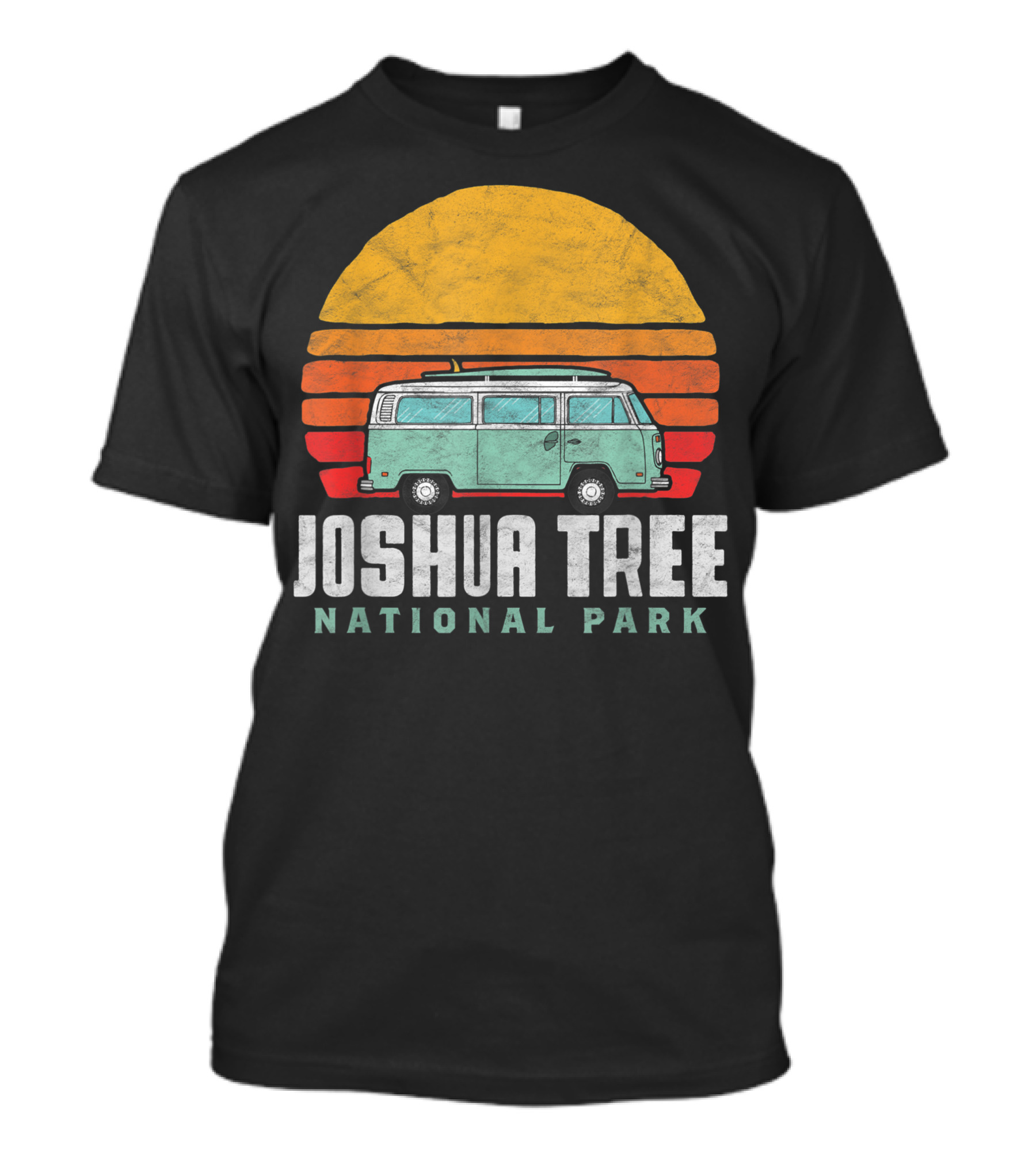 Joshua Tree National Park Hippie Van Sunset Retro California T-Shirt