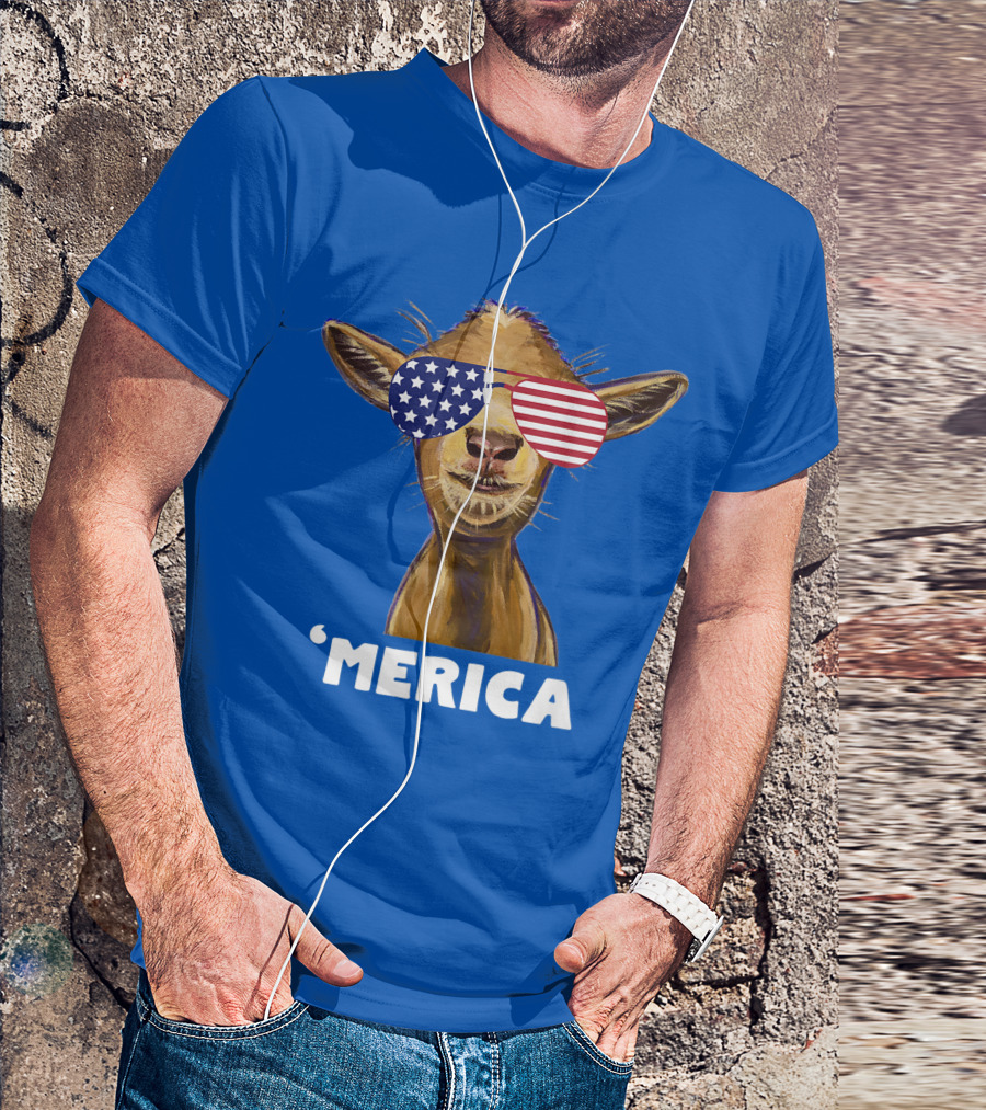 Patriotic Goat 'Merica Sunglasses T-Shirt