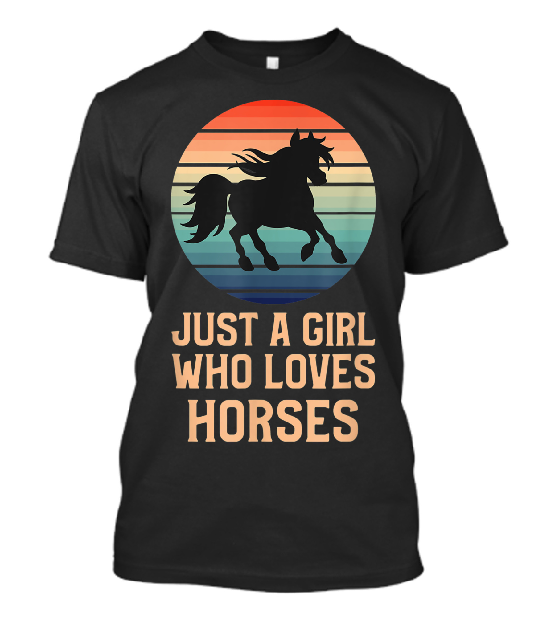 Just A Girl Who Loves Horses Retro Horse T-Shirt