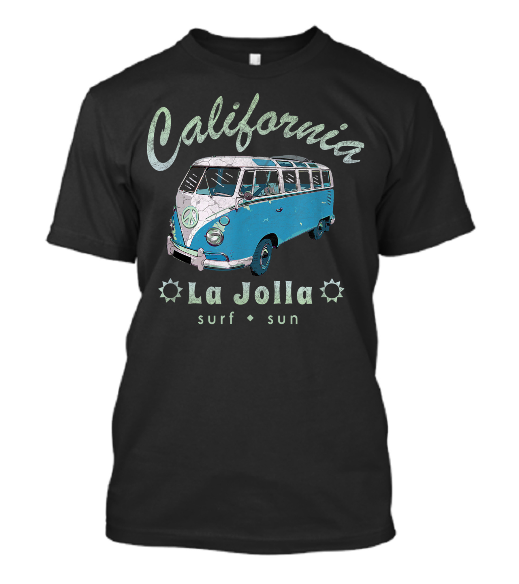 California La Jolla Surf Sun Vintage Surf Van T-Shirt