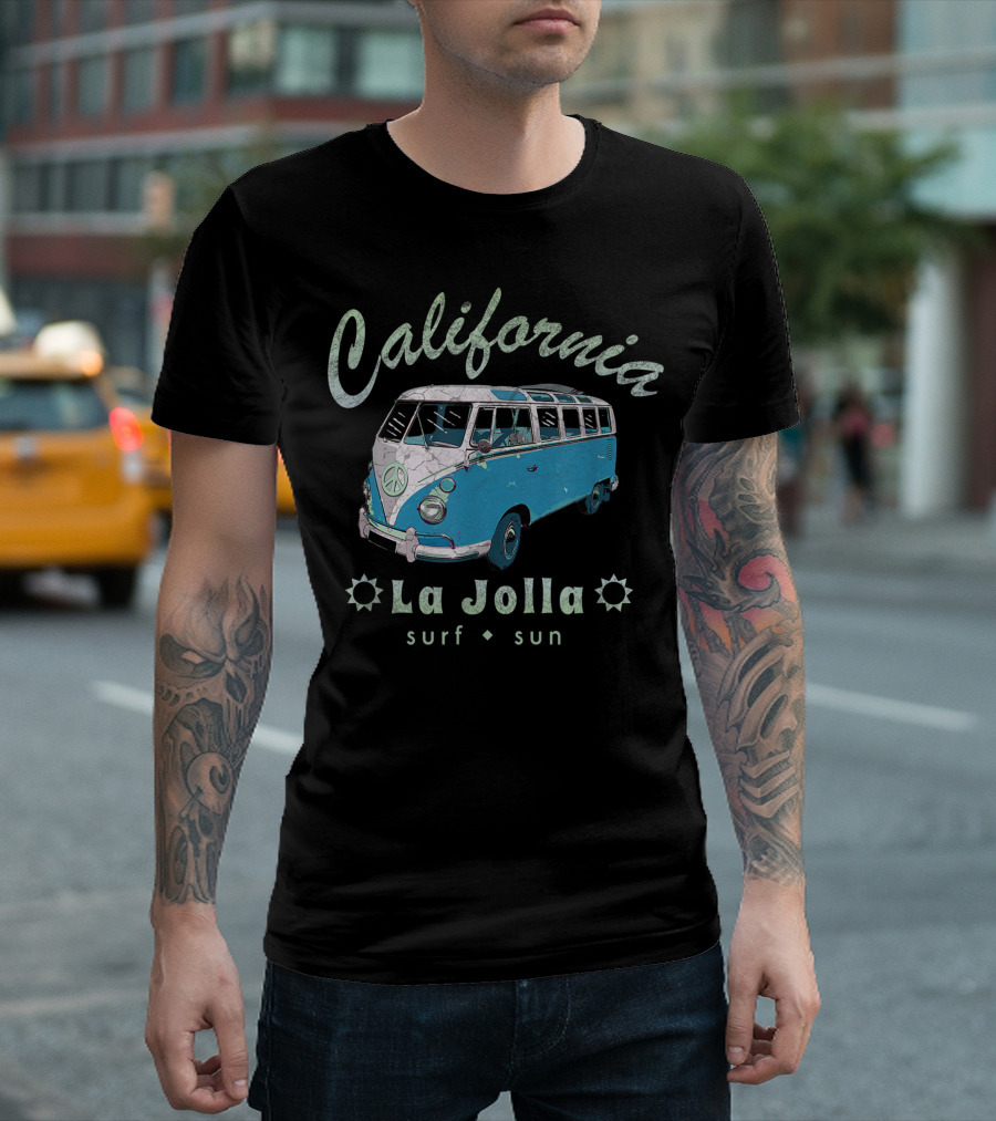 California La Jolla Surf Sun Vintage Surf Van T-Shirt