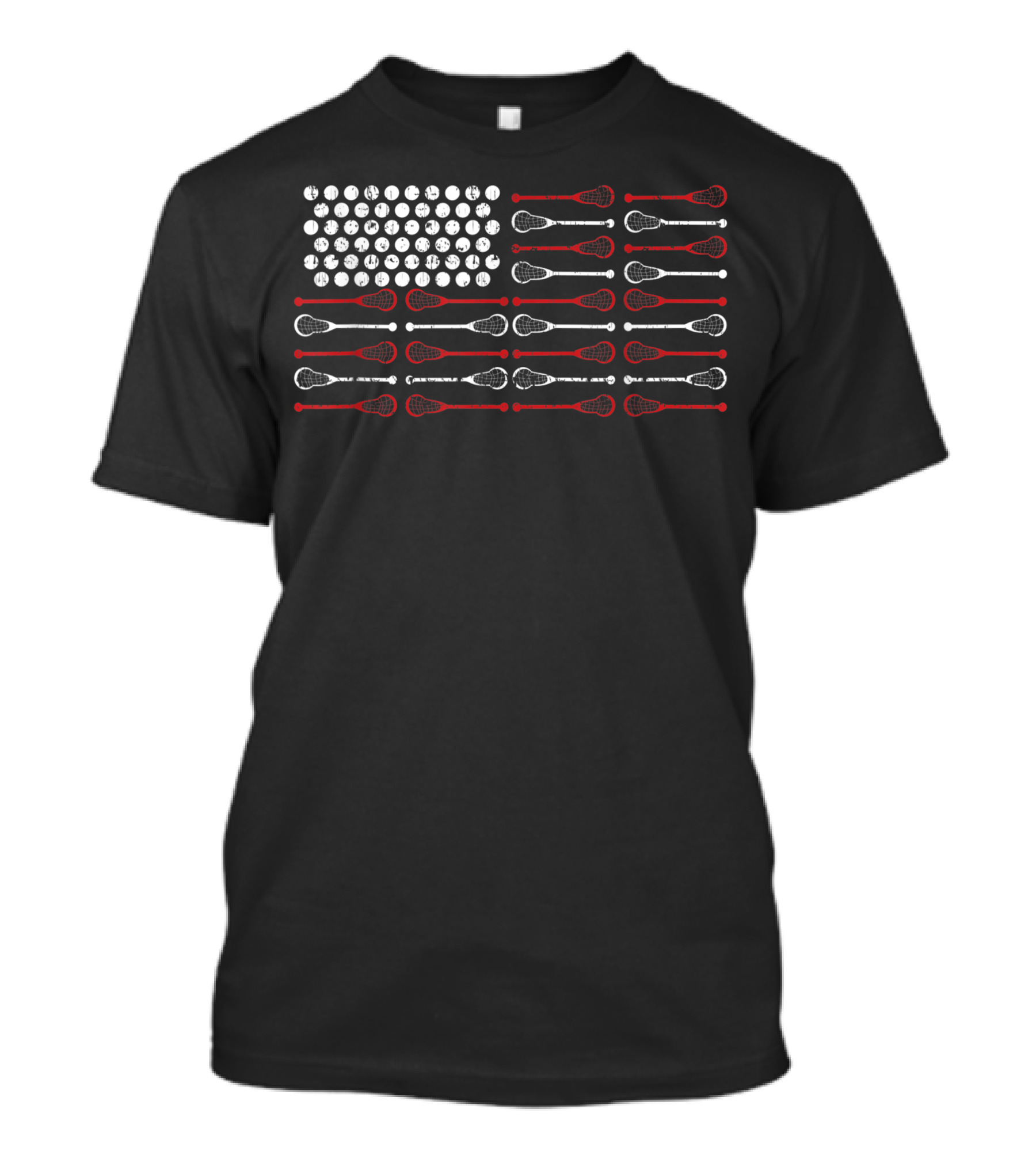 Lacrosse Sticks In American Flag Lax T-Shirt