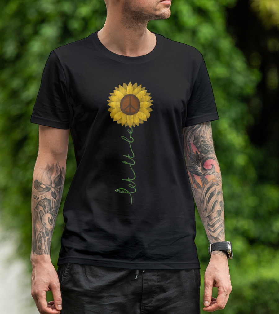 Let It Be Peace Sign Sunflower Hippie Gypsy Soul T-Shirt
