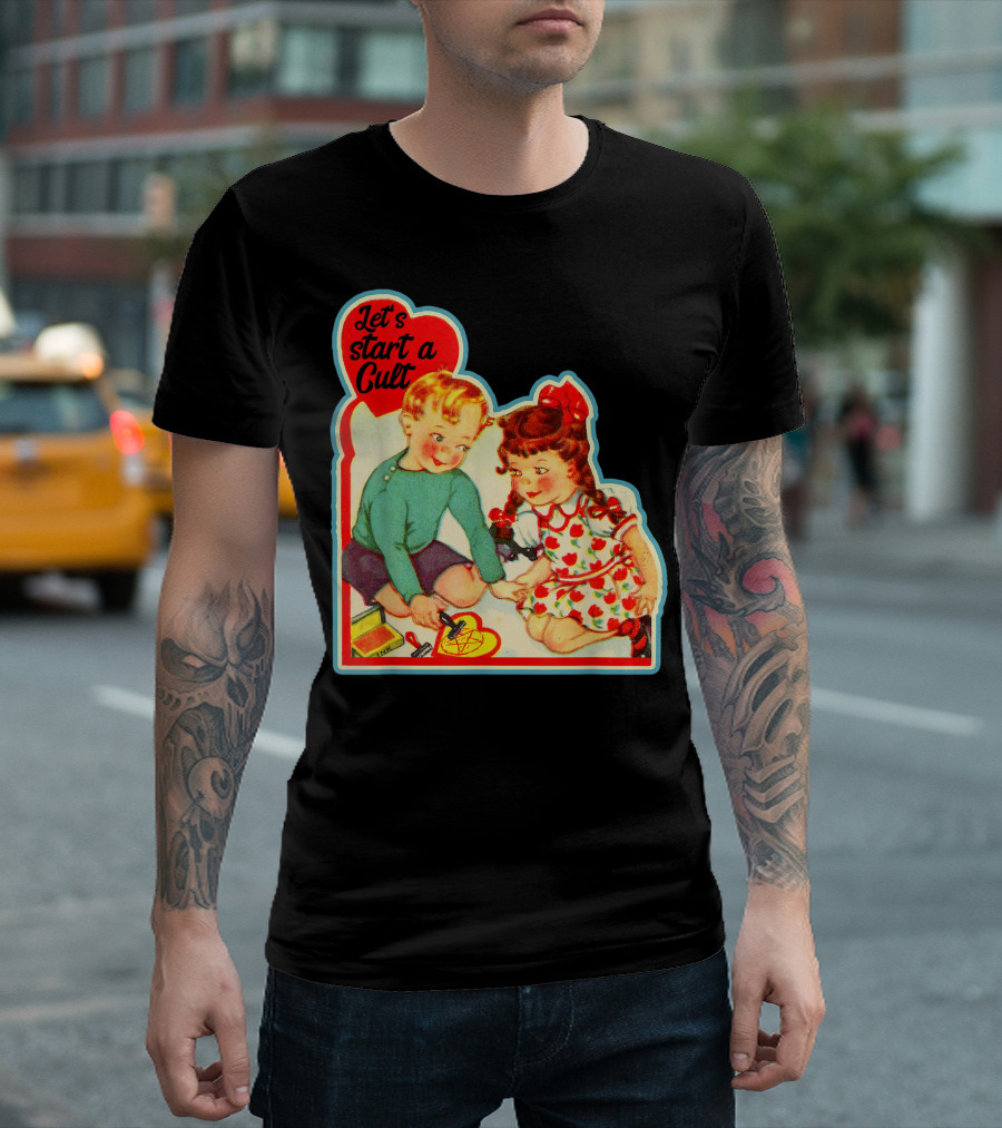 Let's Start a Cult Retro Vintage Hipster Ironic Pun T-Shirt