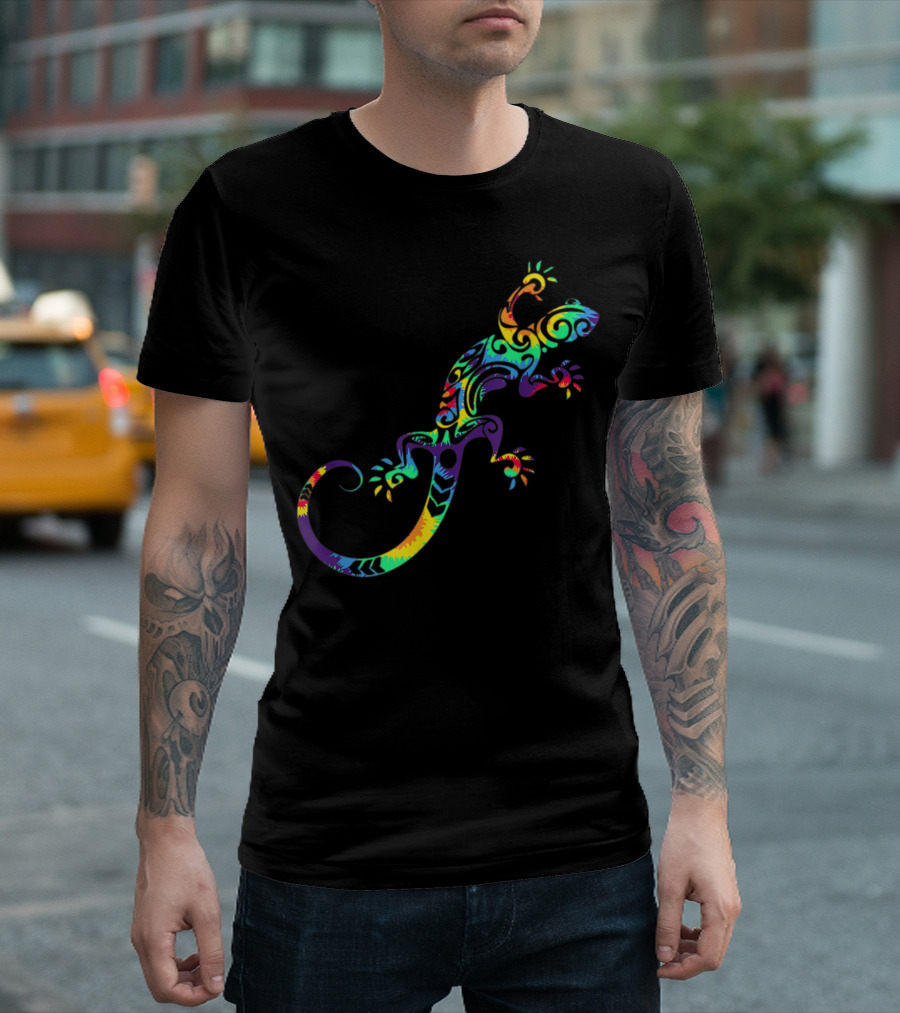 Lizard Tie Dye Tattoo Inspired Animal T-Shirt