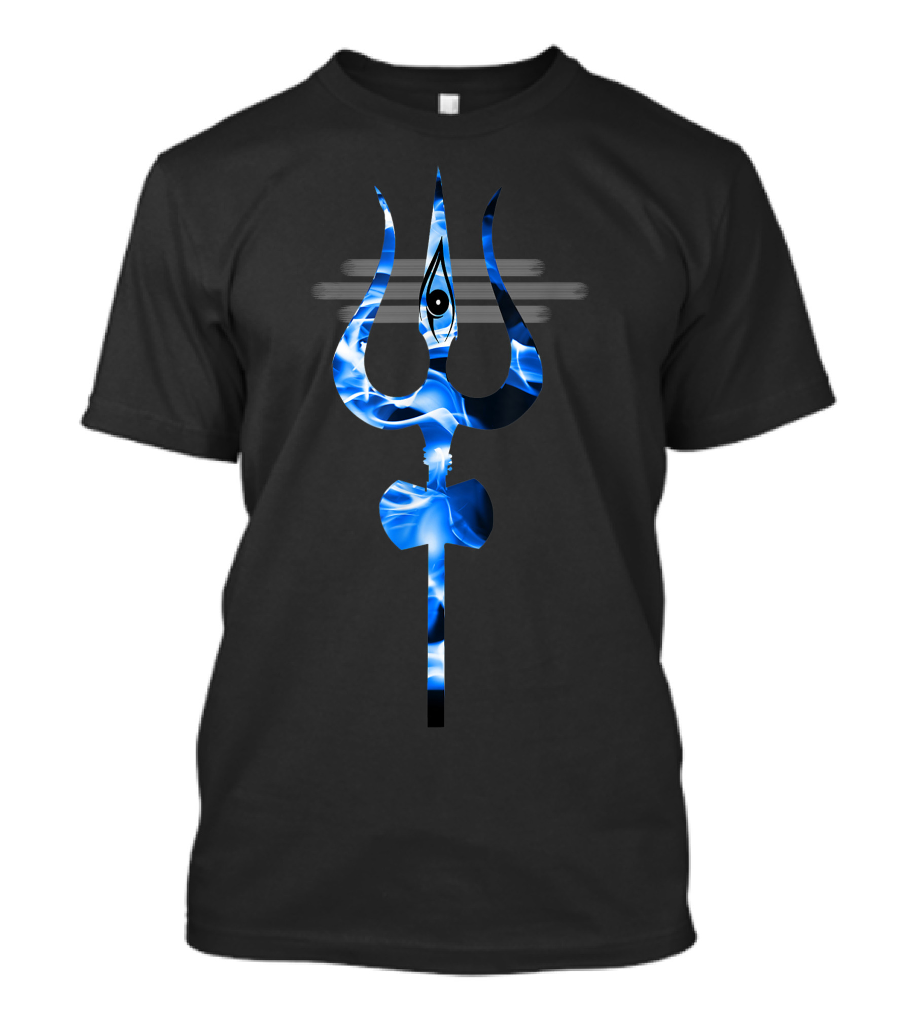 Lord Shiva Divine Trishul Blue Energy T-Shirt