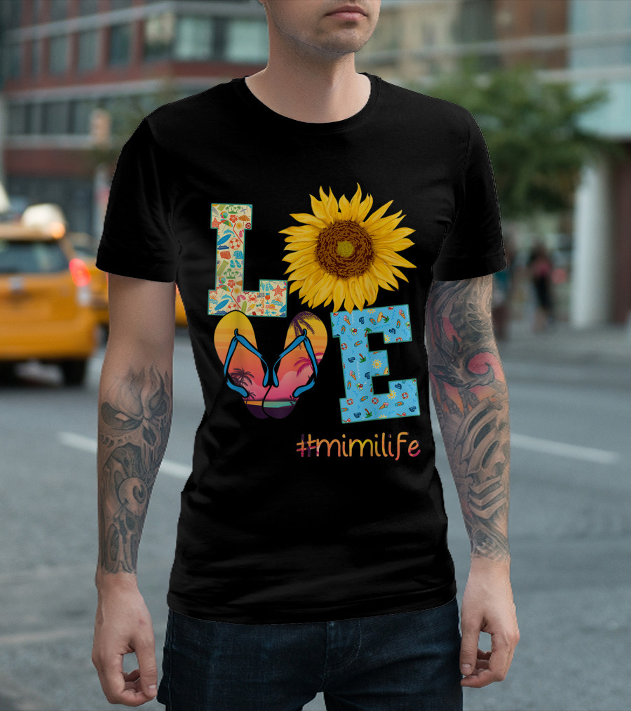 Love Sunflower Flip Flops #MimiLife Summer Hippie T-Shirt