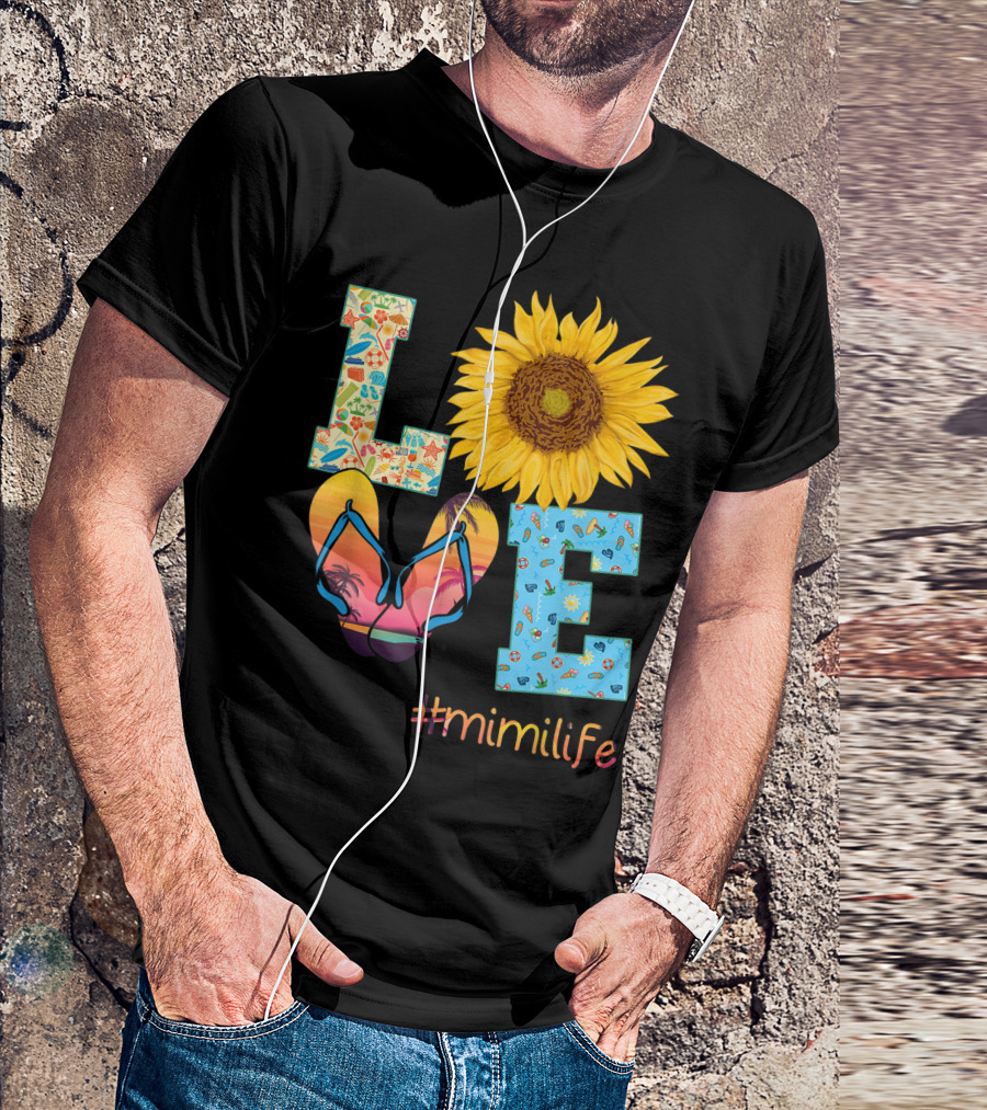 Love Sunflower Flip Flops #MimiLife Summer Hippie T-Shirt