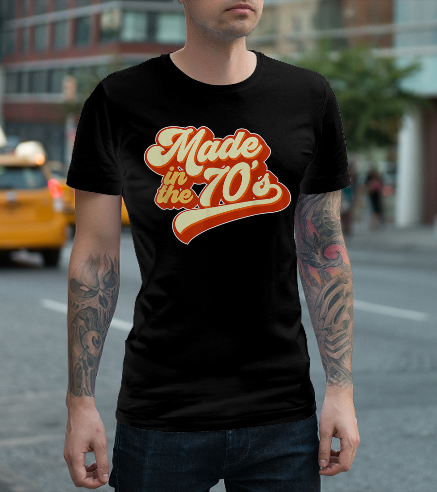 Made in the 70's Retro Style Font T-Shirt