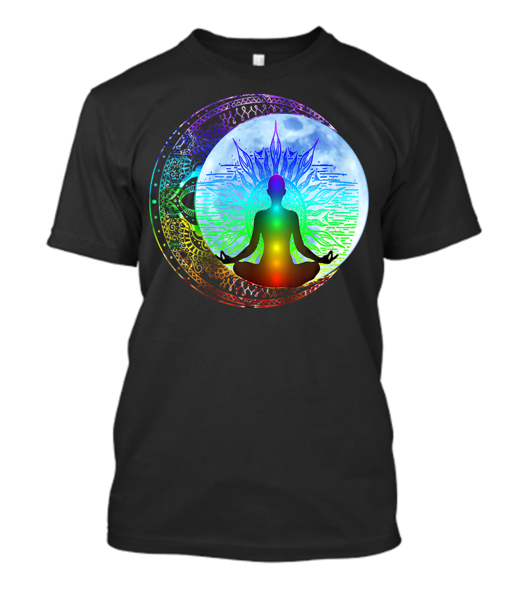 Mandala Full Moon Chakra Meditation Yoga T-Shirt