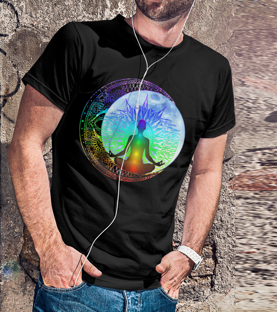 Mandala Full Moon Chakra Meditation Yoga T-Shirt