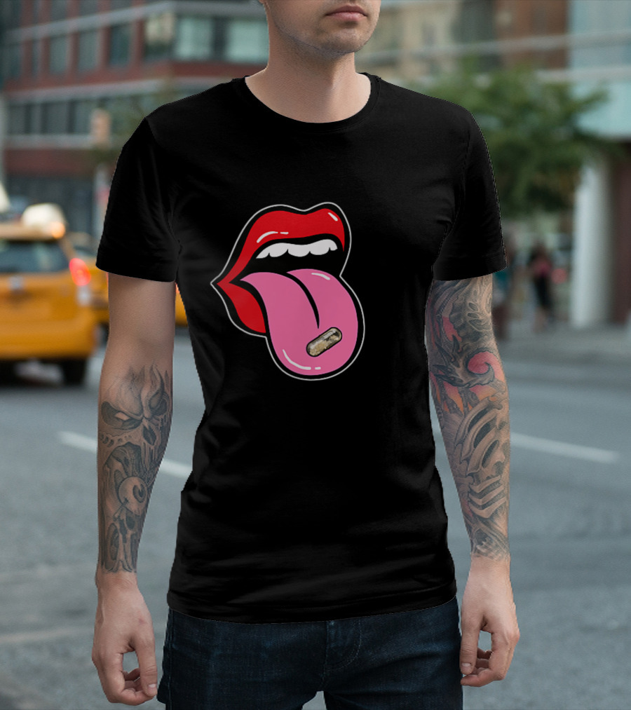Mdma Ecstasy Pill Subtle Ecstasy Molly Ecstasy EDM Rave DJ Iconic Tongue Capsule T-Shirt