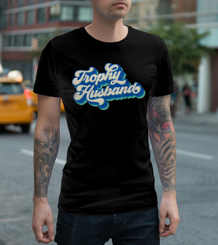 Mens Trophy Husband Blue T-Shirt