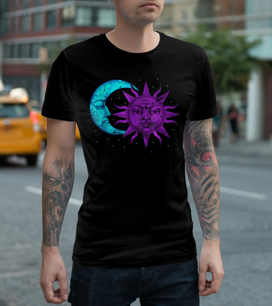 Moon Sun Planets Science Hippie Astronomy Psychedelic Celestial T-Shirt