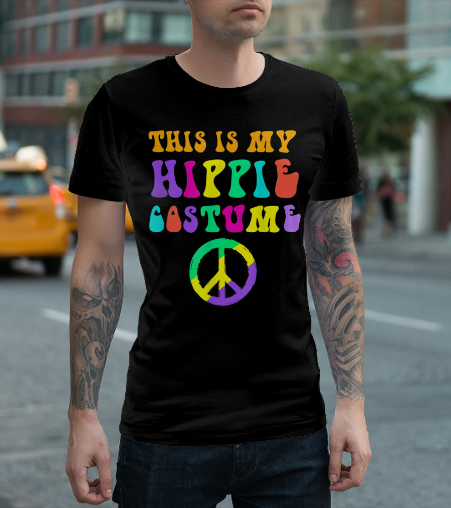 This Is My Hippie Costume Halloween Party Men Ny Peace T-Shirt