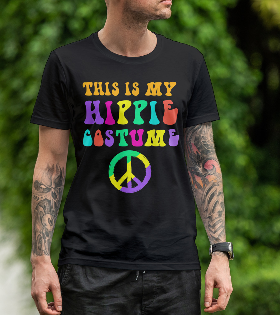 This Is My Hippie Costume Halloween Party Men Ny Peace T-Shirt