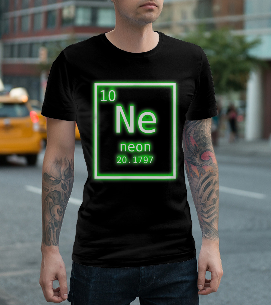 10 Ne Neon 20.1797 Green Periodic Table Chemistry Nerd T-Shirt