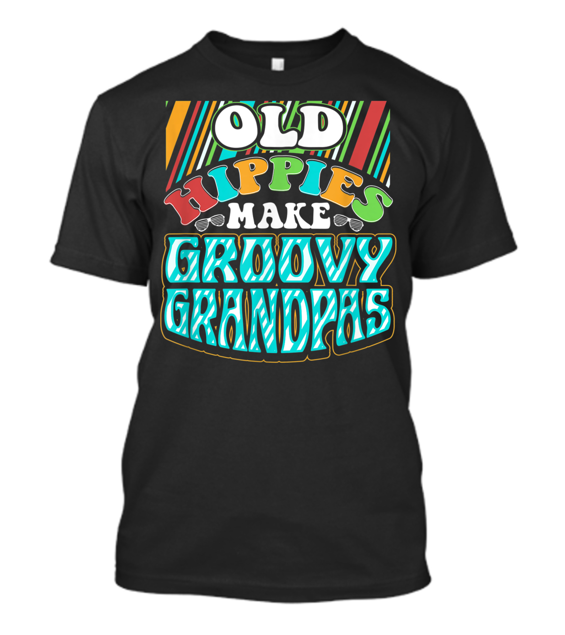 Old Hippies Make Groovy Grandpas Vintage Vibes T-Shirt