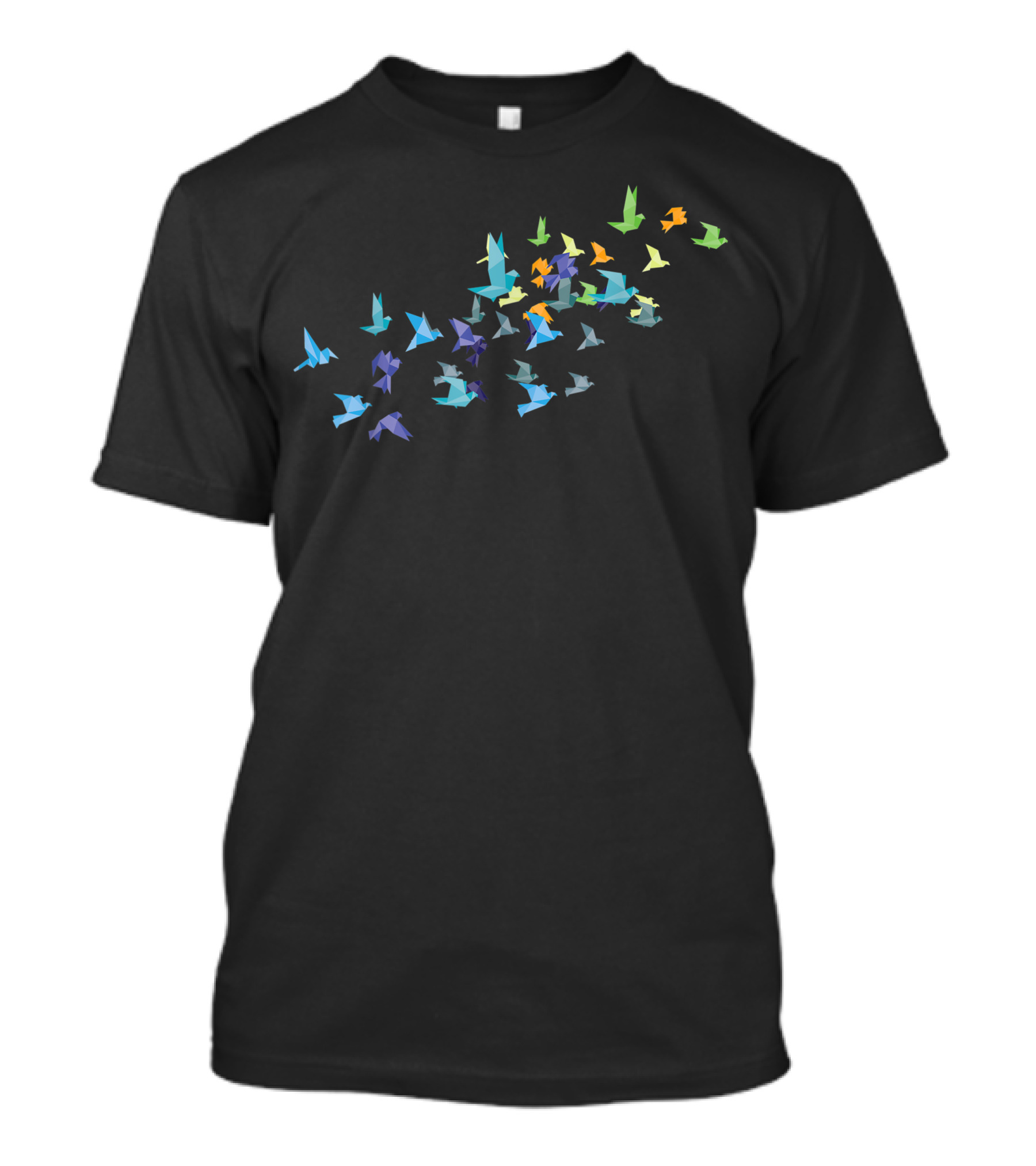 Colorful Origami Paper Cranes Japanese Culture Bird Lovers T-Shirt