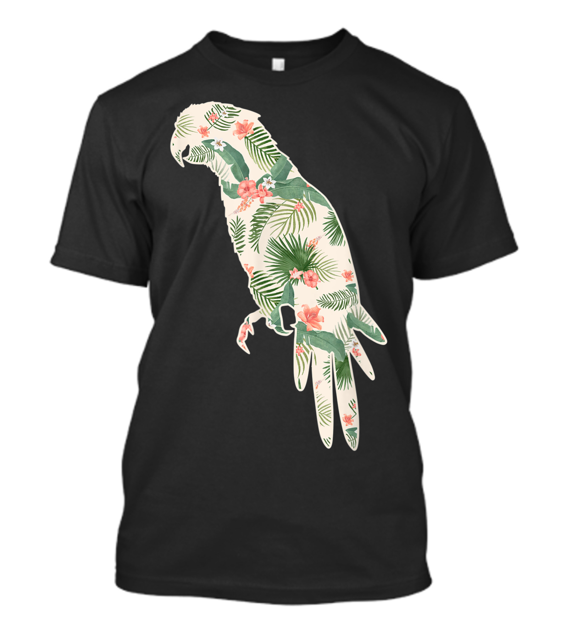 Parrot Flower Girl Tropical Print Floral Bird Hawaiian Women Gb T-Shirt