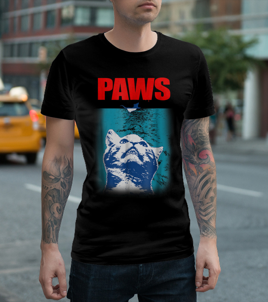 PAWS Cat Kitten Kitty Pet Lover Movie T-Shirt