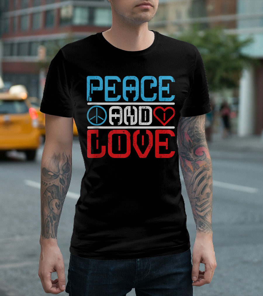 Peace And Love USA Peace Sign And Heart T-Shirt