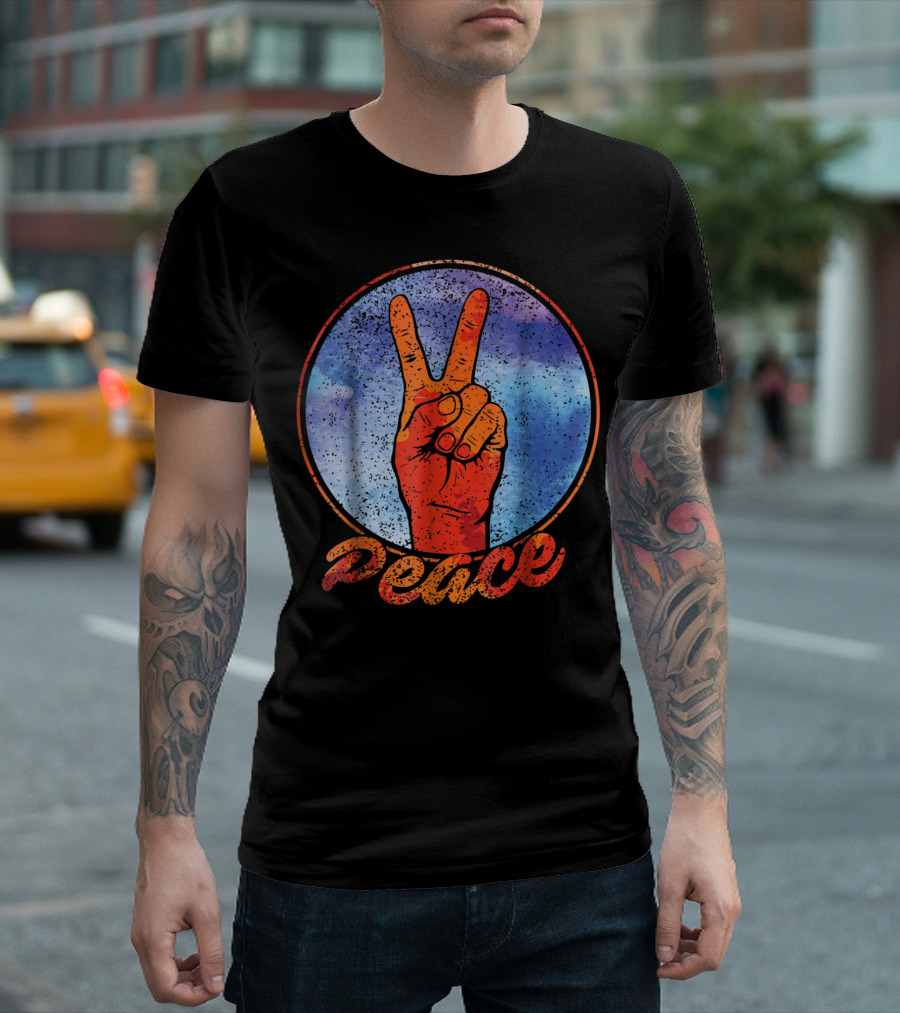 Peace Fingers V Sign Peace T-Shirt