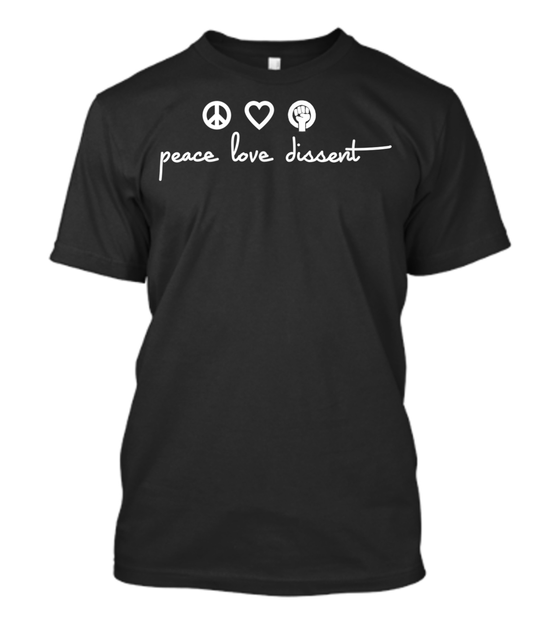 Peace Love Dissent Icons Fist Heart T-Shirt