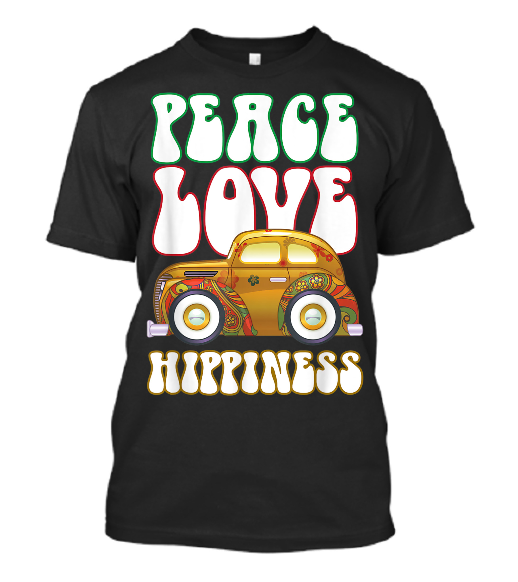 Peace Love Hippiness Vintage Hippie Car Costume T-Shirt
