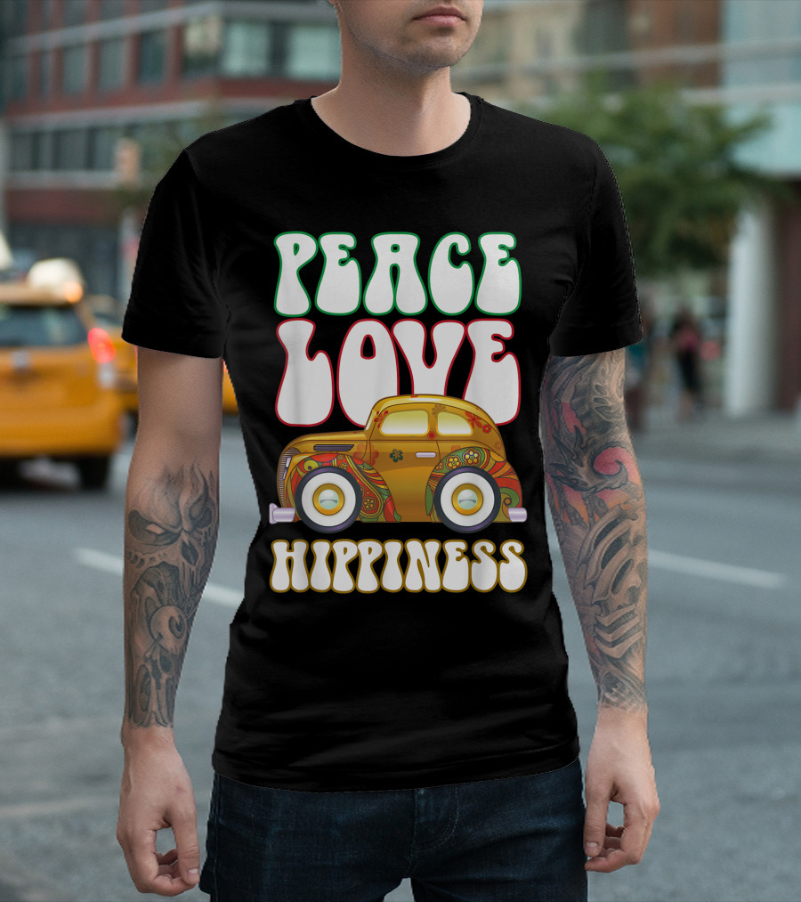 Peace Love Hippiness Vintage Hippie Car Costume T-Shirt