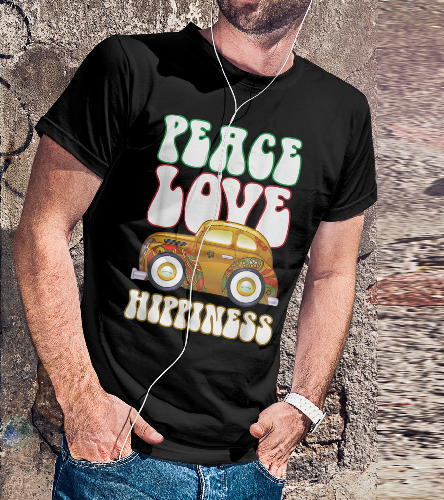 Peace Love Hippiness Vintage Hippie Car Costume T-Shirt