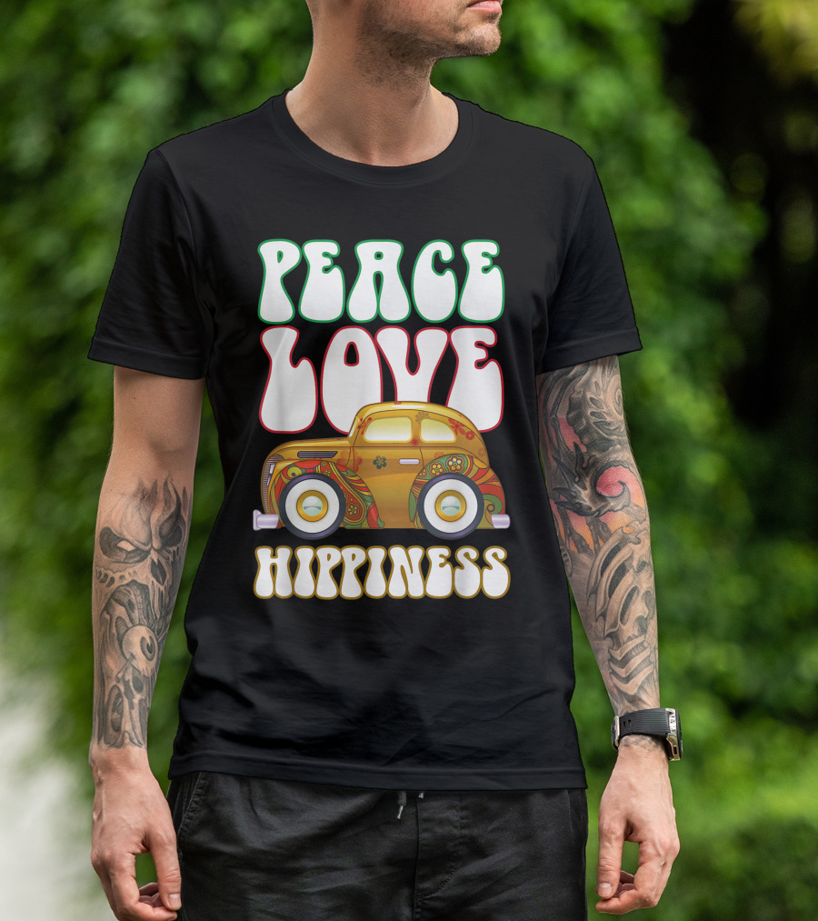 Peace Love Hippiness Vintage Hippie Car Costume T-Shirt
