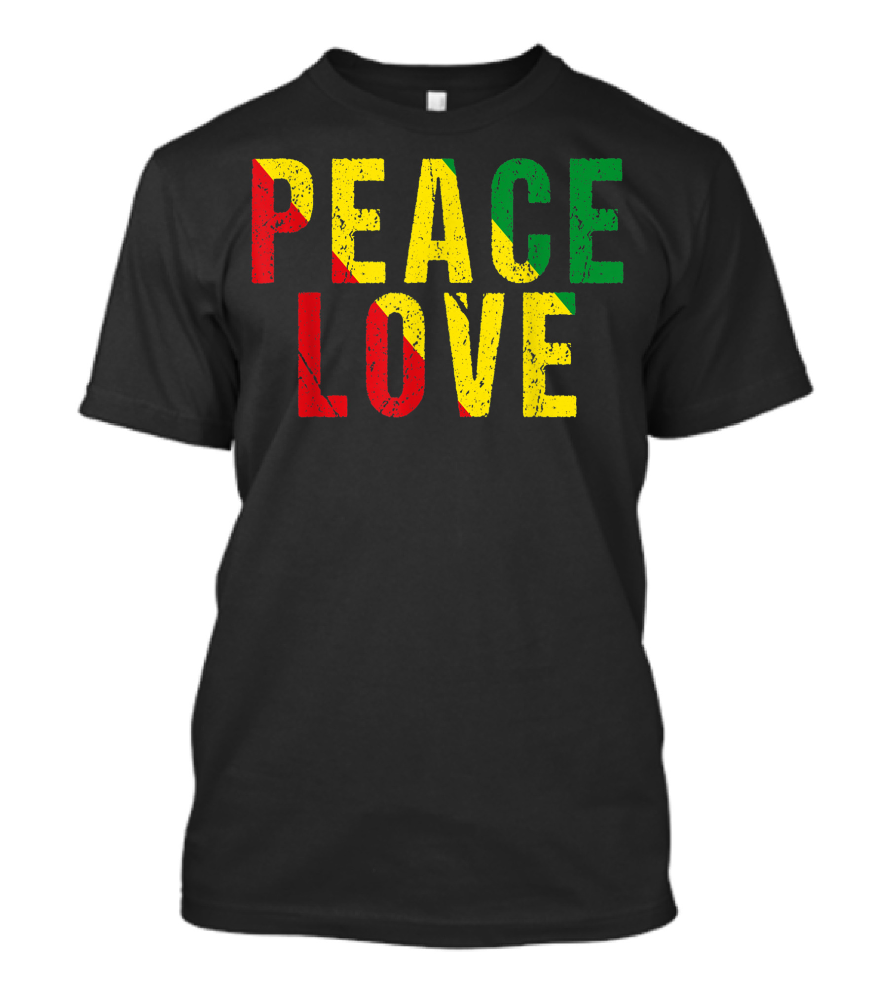 Peace Love Jamaican Reggae Rasta T-Shirt
