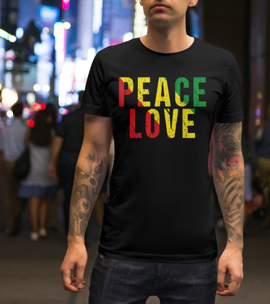 Peace Love Jamaican Reggae Rasta T-Shirt