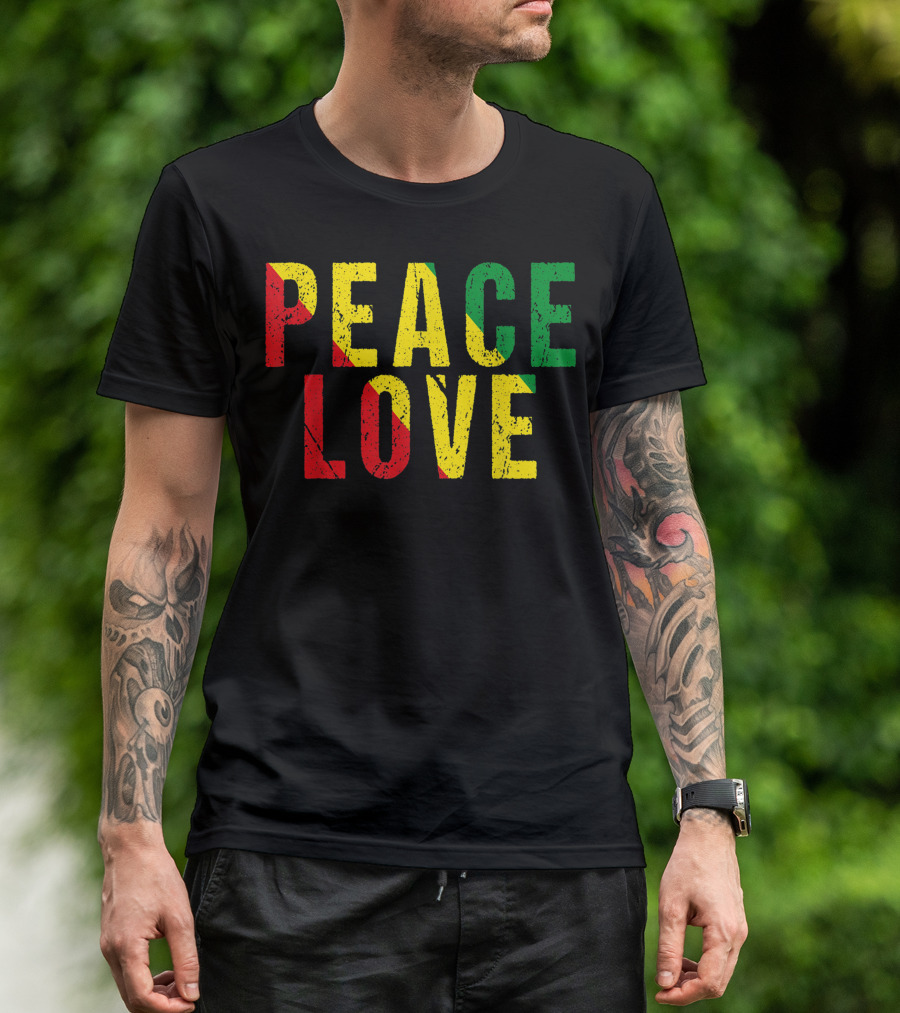 Peace Love Jamaican Reggae Rasta T-Shirt
