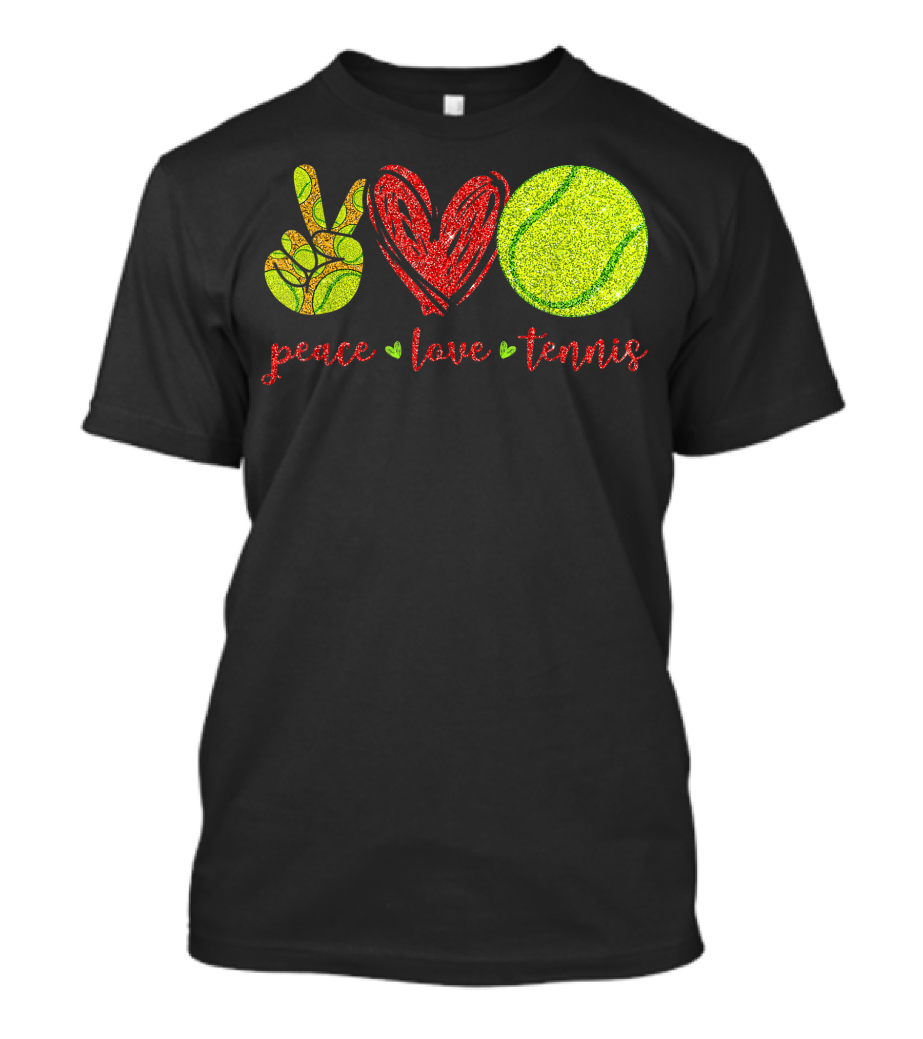 Peace Love Tennis Cute Tennis Lovers Sparkling T-Shirt
