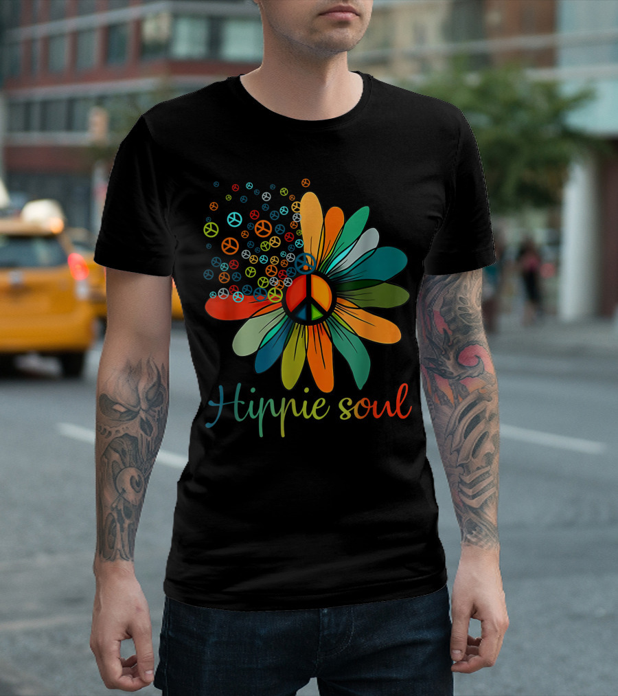 Hippie Soul Peace Sign Flower Daisy T-Shirt