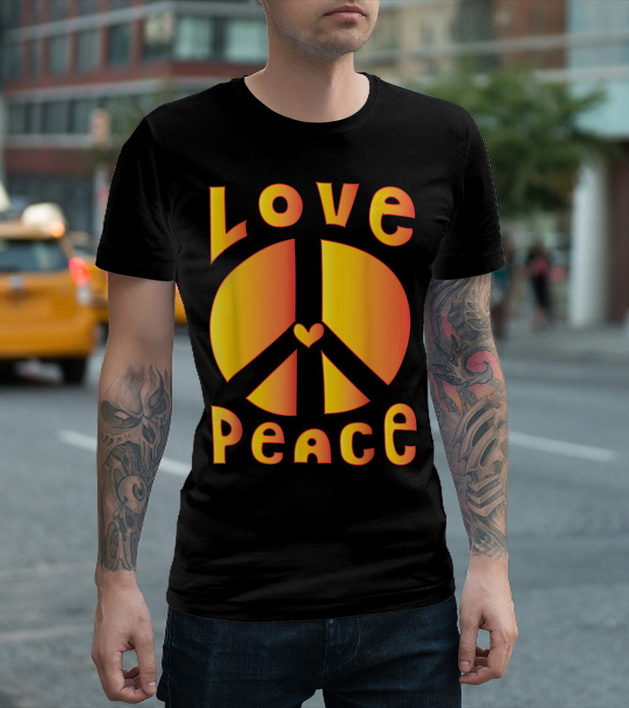 Love Peace Sign 60s 70s Tie Dye Retro T-Shirt