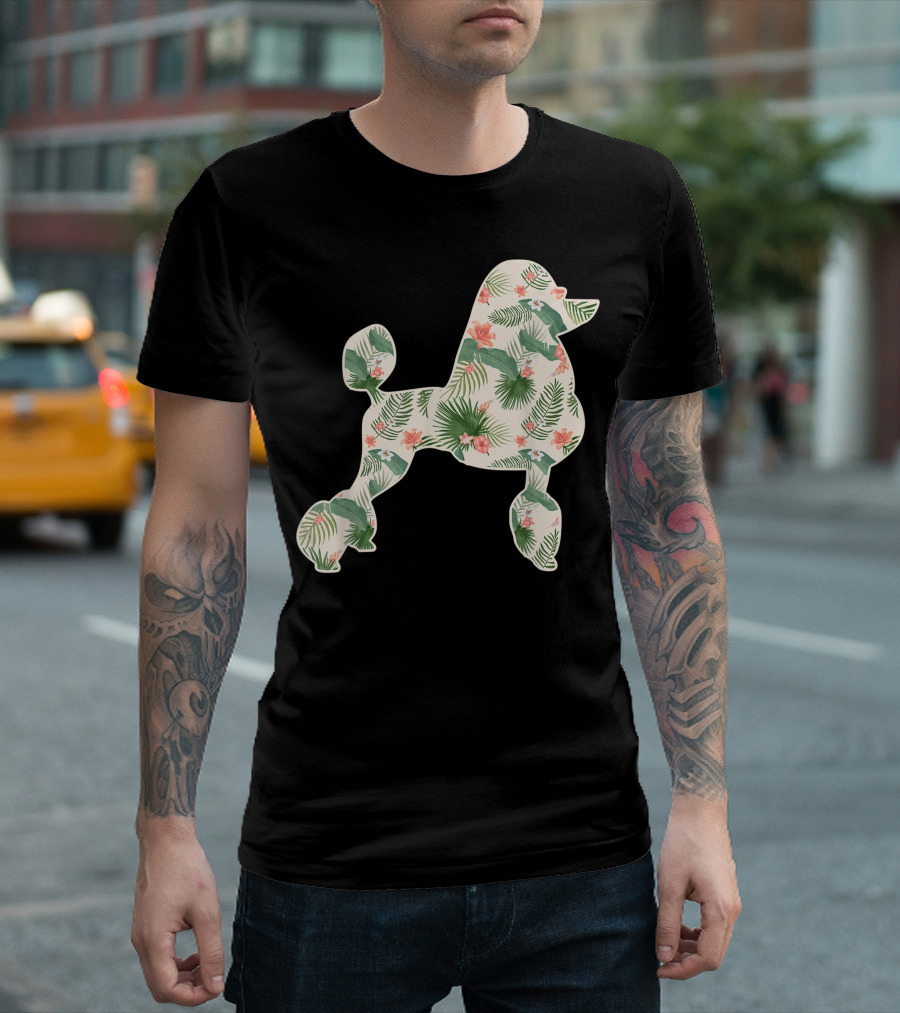 Poodle Floral Print Hawaiian Women Op T-Shirt