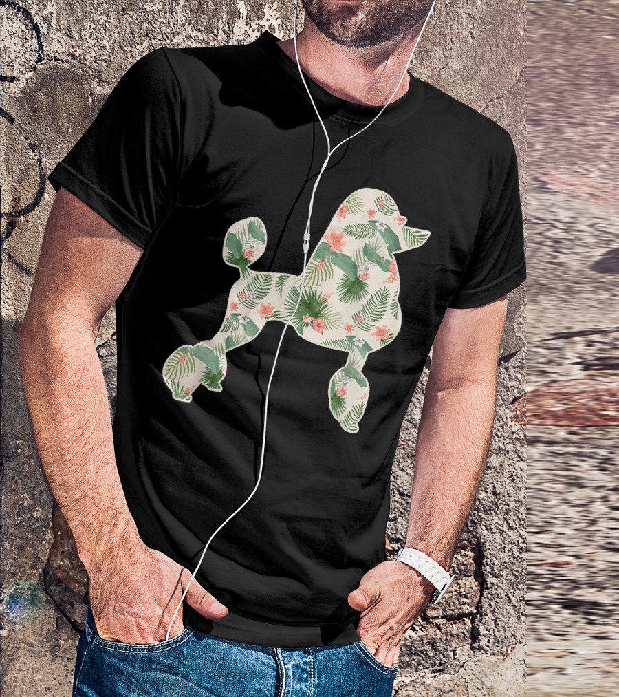 Poodle Floral Print Hawaiian Women Op T-Shirt