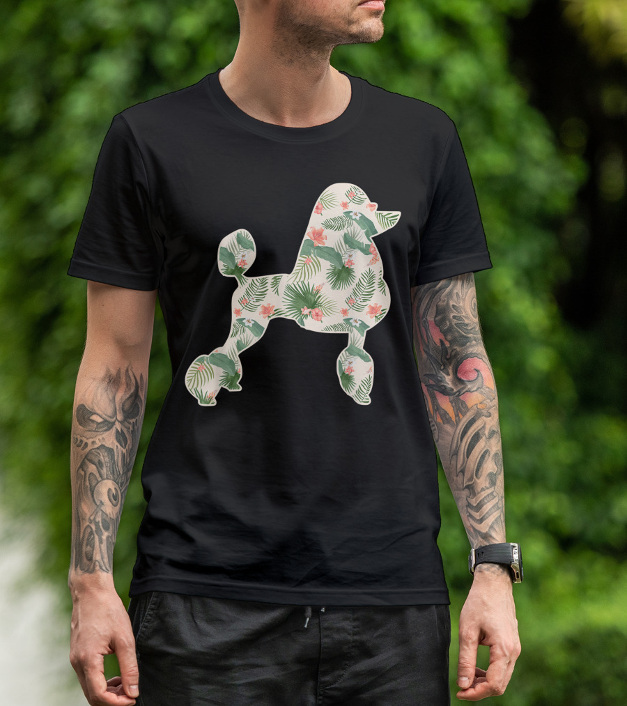 Poodle Floral Print Hawaiian Women Op T-Shirt