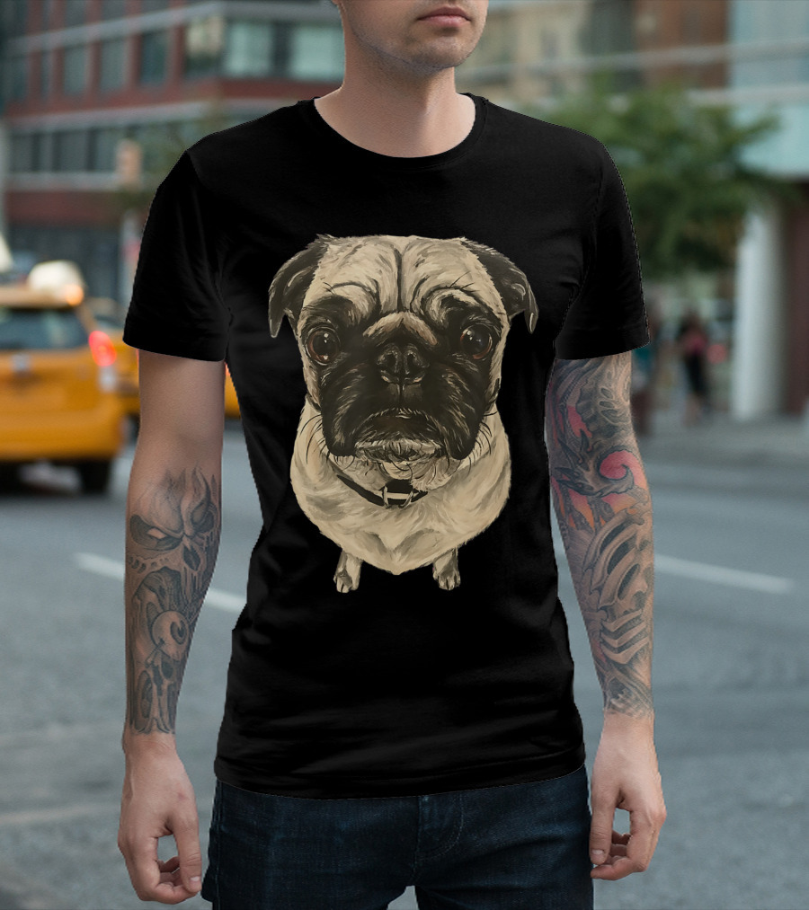 Pug Lover 8W Adorable Pug Face T-Shirt