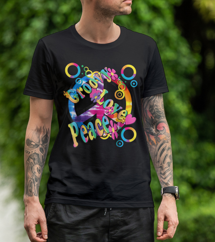 Groovy Love Peace Retro 60s 70s Tie-Dye Hippie T-Shirt