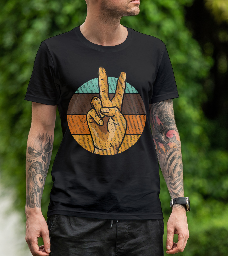 Retro Peace Sign Vintage 60s 70s Iconic T-Shirt