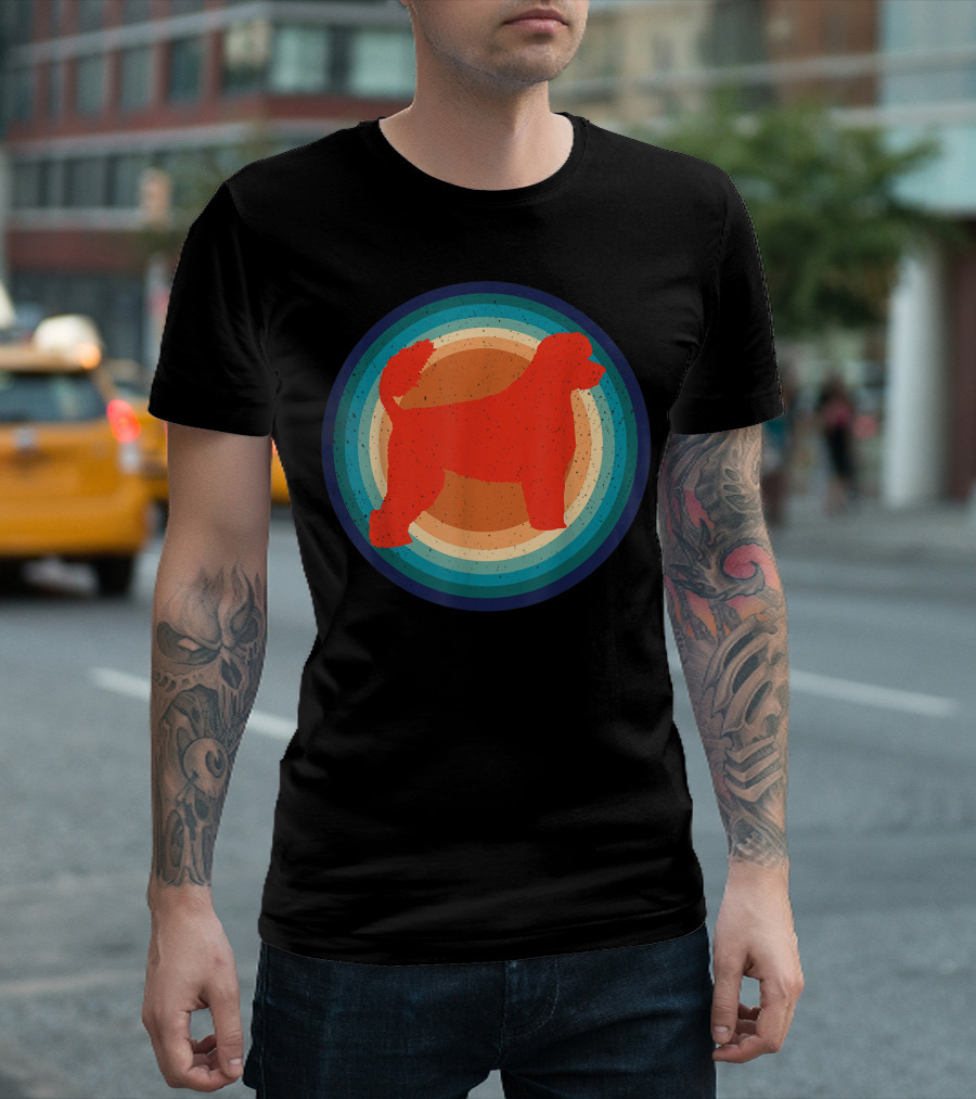 Retro Style Colorful Portuguese Water Dog T-Shirt