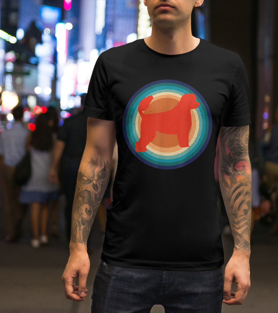 Retro Style Colorful Portuguese Water Dog T-Shirt
