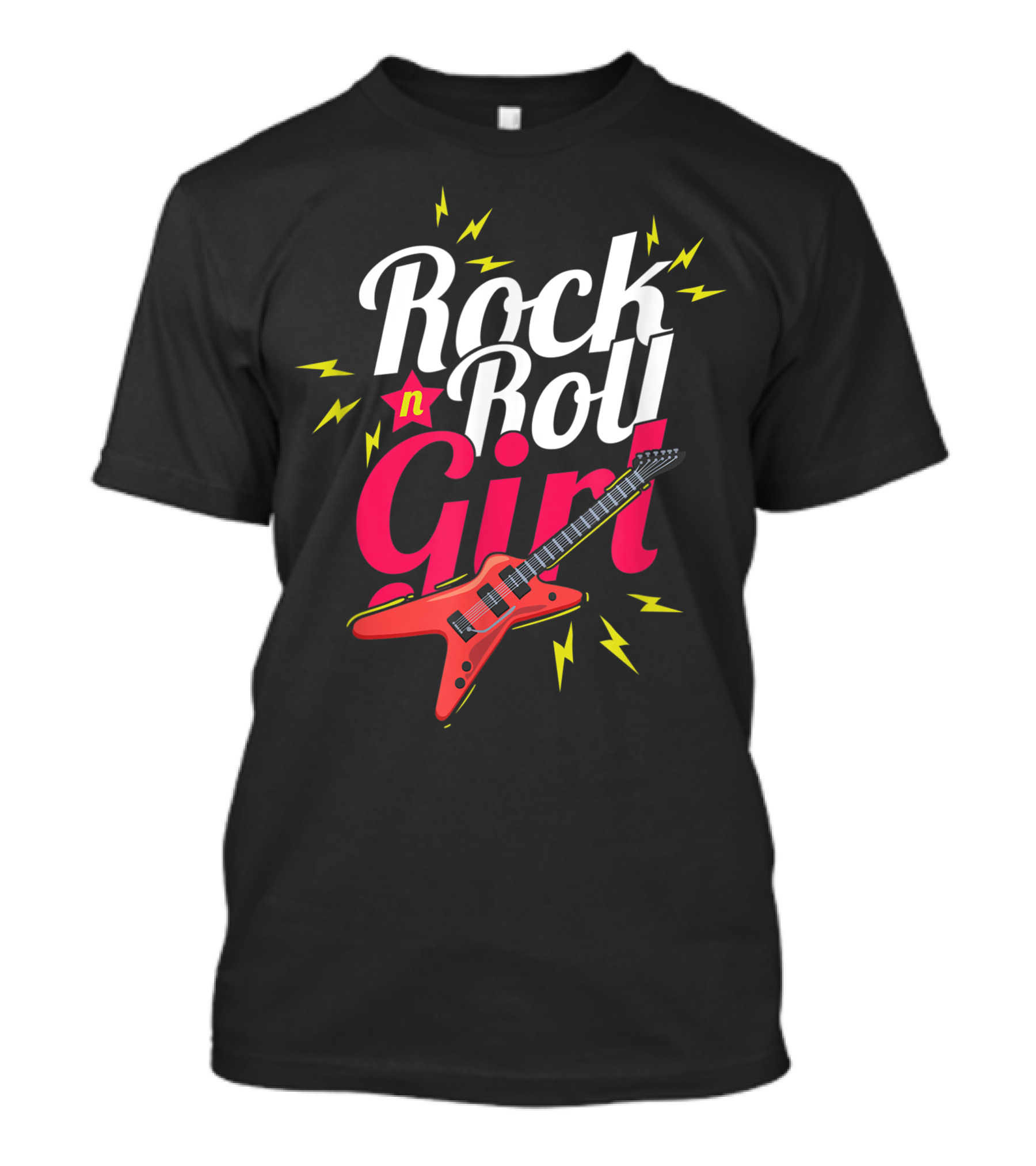 Rock N Roll Girl Electric Guitarist Musician Rocker T-Shirt