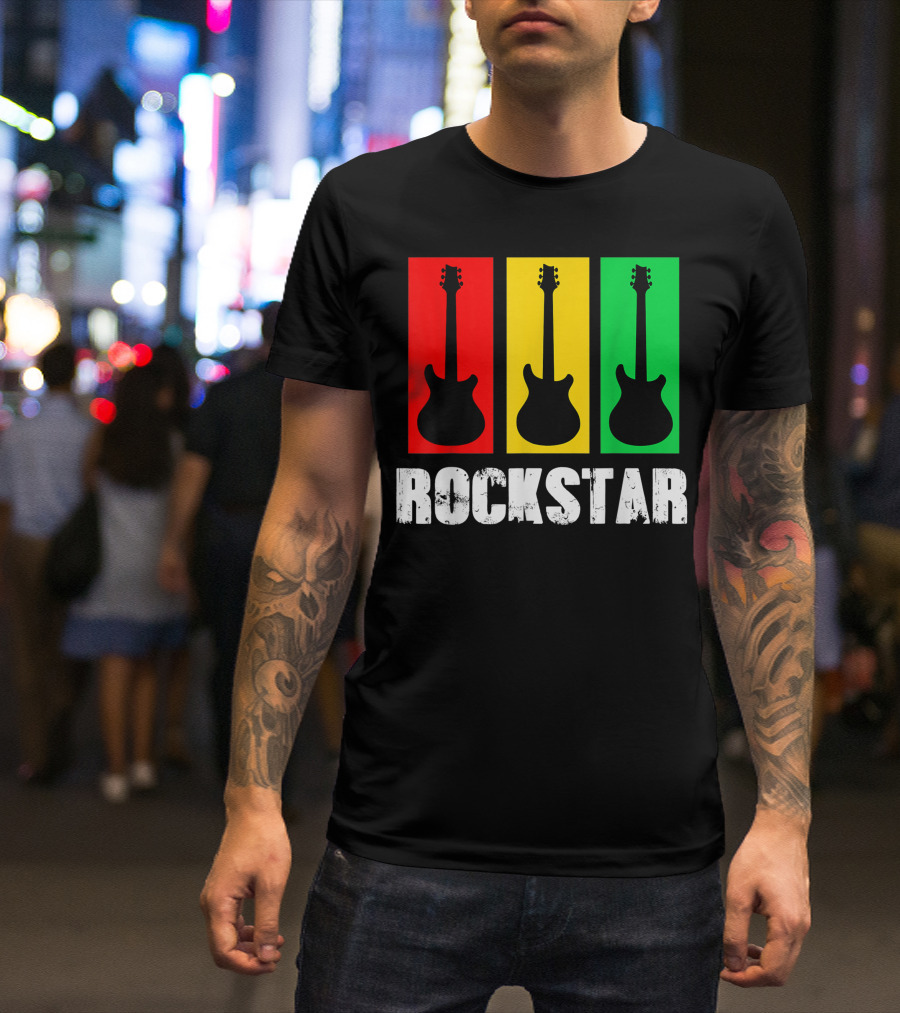 Rockstar Vintage Guitar Silhouette Trio T-Shirt