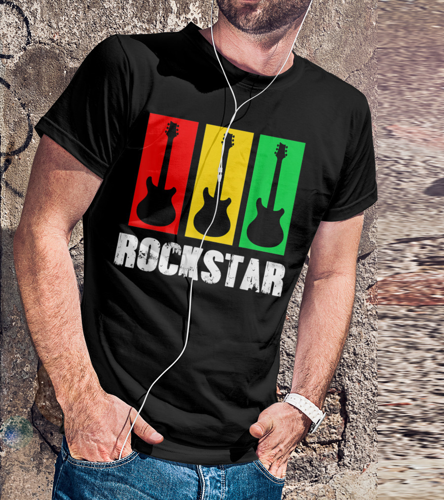 Rockstar Vintage Guitar Silhouette Trio T-Shirt